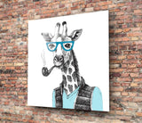 Bay Zürafa Cam Tablo | Insigne Art | Üstün Kalite