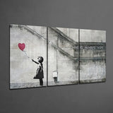 Kalp Balon - Banksy Cam Tablo