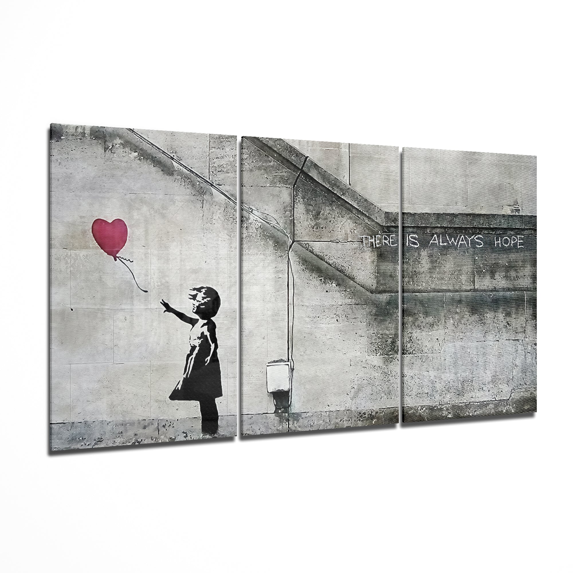 Kalp Balon - Banksy Cam Tablo