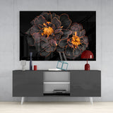 Brown Flower Glass Wall Art