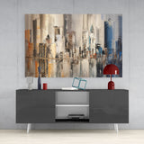 Abstract City Glass Wall Art