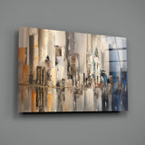 Abstract City Glass Wall Art