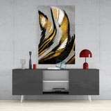 Golden Wings Glass Wall Art