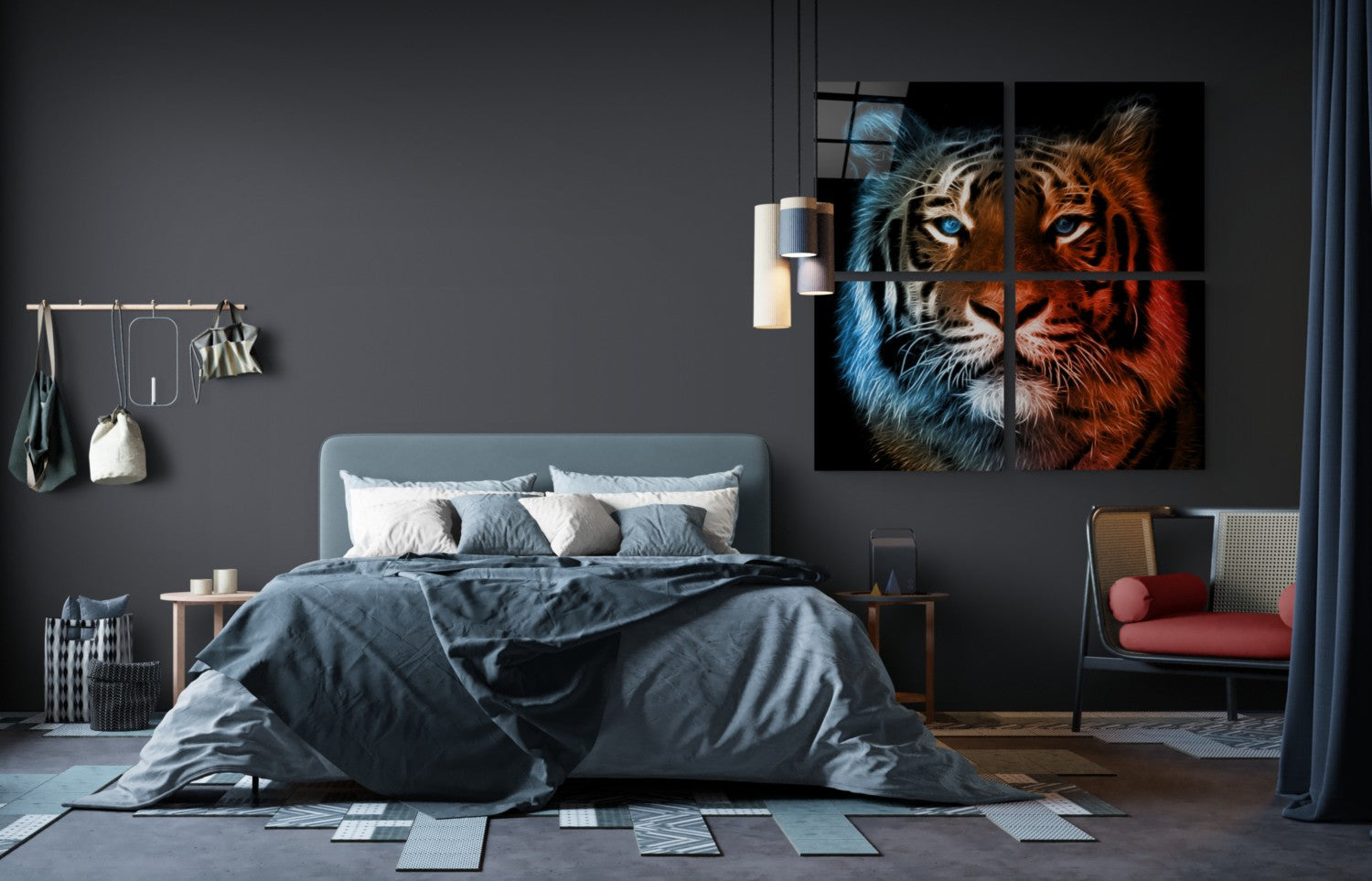 Tiger Quadro Glass Wall Art