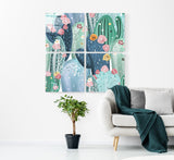 Cacti Quadro Glass Wall Art